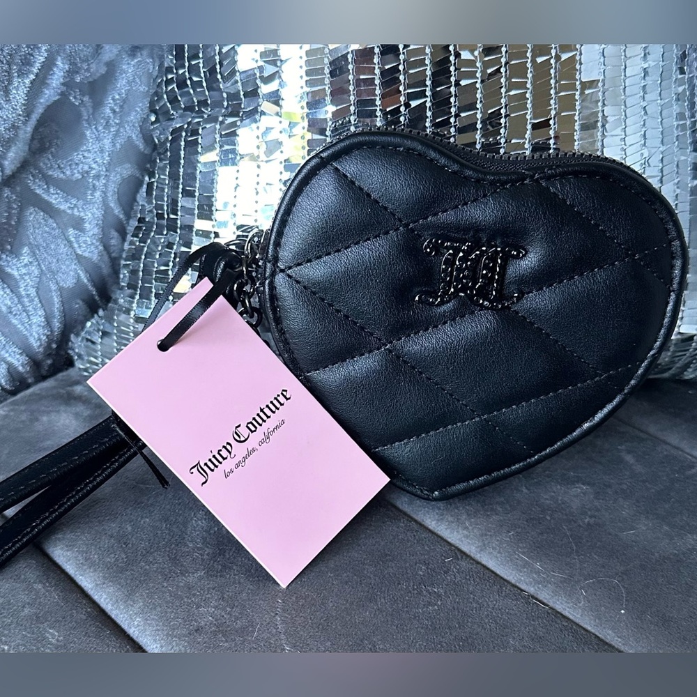 JUICY COUTURE Quilted Black Heart Wallet